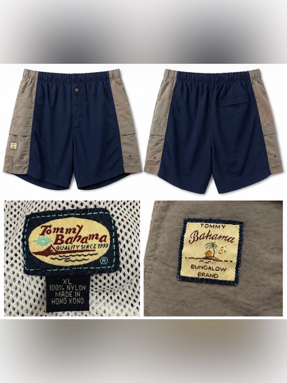 Tommy Bahama Navy & Gray Two-Tone Hybrid Shorts XL